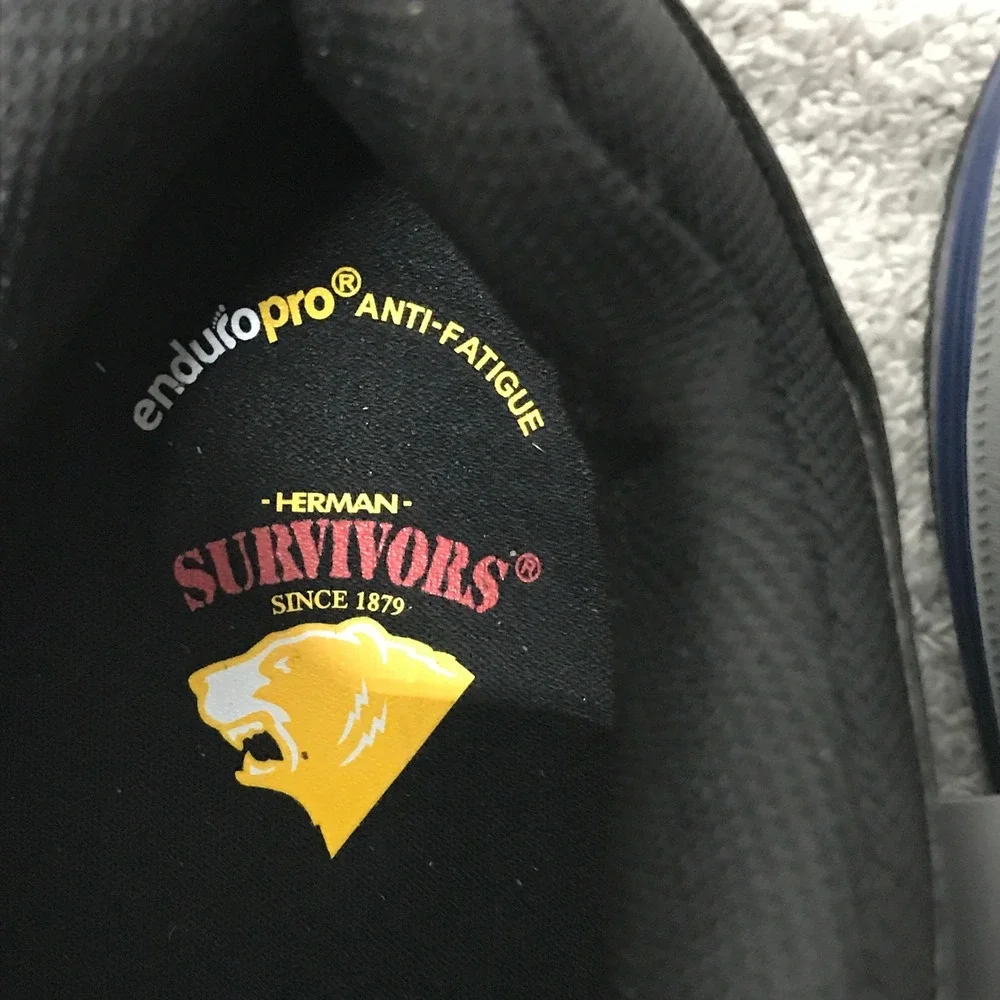 Herman‎ Survivors Cassle Men's Work Shoes Size 8 Black Blue Composite Toe Safety